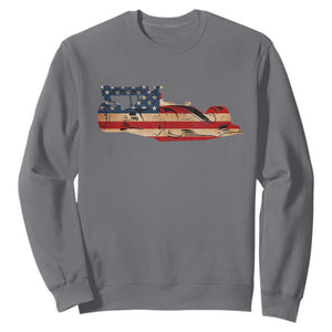 Racing Car Sweatshirt Retro Style Vintage American Flag TS10 Charcoal Print Your Wear
