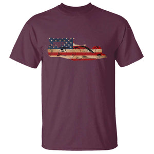 Racing Car T Shirt Retro Style Vintage American Flag TS10 Maroon Print Your Wear