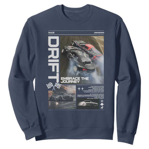 Vintage Japanese Drift Race Car Sweatshirt Cool Retro Vintage JDM Tokyo Japan Drifting TS10 Navy Print Your Wear