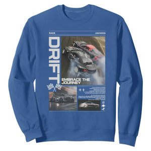 Vintage Japanese Drift Race Car Sweatshirt Cool Retro Vintage JDM Tokyo Japan Drifting TS10 Royal Blue Print Your Wear