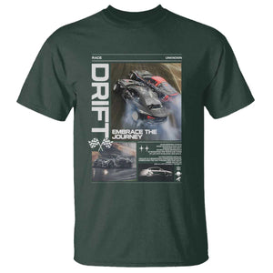Vintage Japanese Drift Race Car T Shirt Cool Retro Vintage JDM Tokyo Japan Drifting TS10 Dark Forest Green Print Your Wear