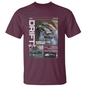 Vintage Japanese Drift Race Car T Shirt Cool Retro Vintage JDM Tokyo Japan Drifting TS10 Maroon Print Your Wear