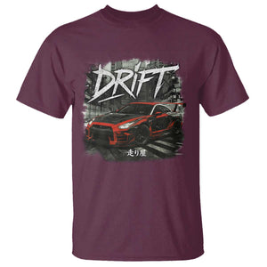 Vintage Japanese Drift Race Car T Shirt Retro Vintage JDM Tokyo Japan Drifting TS10 Maroon Print Your Wear