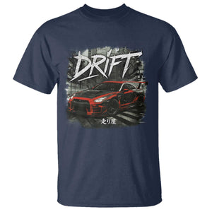 Vintage Japanese Drift Race Car T Shirt Retro Vintage JDM Tokyo Japan Drifting TS10 Navy Print Your Wear