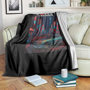 Distress JDM Tokyo Japan Drift Race Car Throw Blanket Retro Vintage Japanese Graphic TS10 Print Your Wear