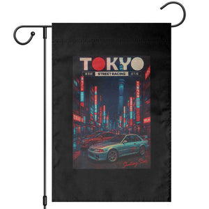 Distress JDM Tokyo Japan Drift Race Car Garden Flag Retro Vintage Japanese Graphic TS10 Black Print Your Wear