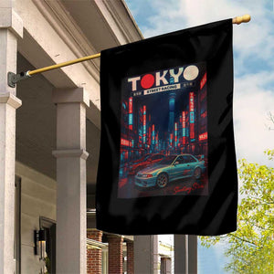 Distress JDM Tokyo Japan Drift Race Car Garden Flag Retro Vintage Japanese Graphic TS10 Print Your Wear