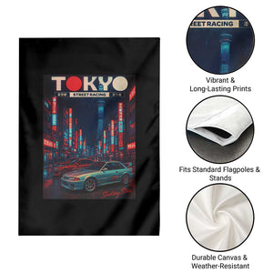 Distress JDM Tokyo Japan Drift Race Car Garden Flag Retro Vintage Japanese Graphic TS10 Print Your Wear