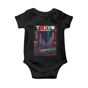Distress JDM Tokyo Japan Drift Race Car Baby Onesie Retro Vintage Japanese Graphic TS10 Black Print Your Wear
