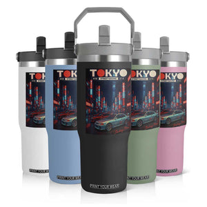 Distress JDM Tokyo Japan Drift Race Car Flip Straw Tumbler Retro Vintage Japanese Graphic TS10 Print Your Wear