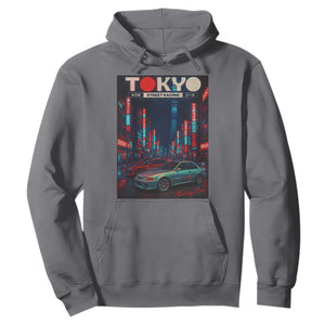 Distress JDM Tokyo Japan Drift Race Car Hoodie Retro Vintage Japanese Graphic TS10 Charcoal Print Your Wear
