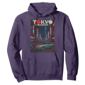 Distress JDM Tokyo Japan Drift Race Car Hoodie Retro Vintage Japanese Graphic TS10 Purple Print Your Wear