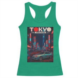 Distress JDM Tokyo Japan Drift Race Car Racerback Tank Top Retro Vintage Japanese Graphic TS10 Irish Green Print Your Wear