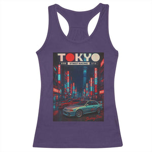 Distress JDM Tokyo Japan Drift Race Car Racerback Tank Top Retro Vintage Japanese Graphic TS10 Purple Print Your Wear