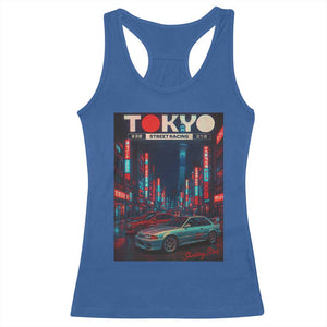 Distress JDM Tokyo Japan Drift Race Car Racerback Tank Top Retro Vintage Japanese Graphic TS10 Royal Blue Print Your Wear