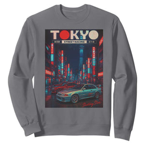 Distress JDM Tokyo Japan Drift Race Car Sweatshirt Retro Vintage Japanese Graphic TS10 Charcoal Print Your Wear