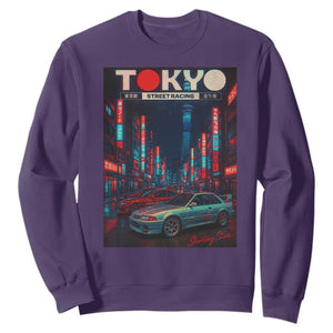 Distress JDM Tokyo Japan Drift Race Car Sweatshirt Retro Vintage Japanese Graphic TS10 Purple Print Your Wear