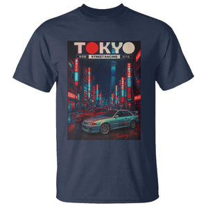 Distress JDM Tokyo Japan Drift Race Car T Shirt Retro Vintage Japanese Graphic TS10 Navy Print Your Wear
