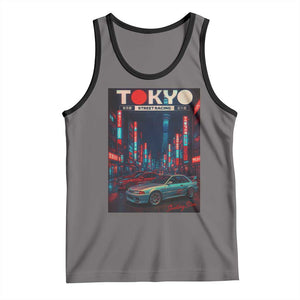 Distress JDM Tokyo Japan Drift Race Car Tank Top Retro Vintage Japanese Graphic TS10 Deep Heather Black Print Your Wear