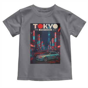 Distress JDM Tokyo Japan Drift Race Car Toddler T Shirt Retro Vintage Japanese Graphic TS10 Charcoal Print Your Wear
