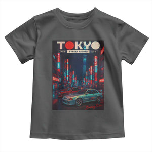 Distress JDM Tokyo Japan Drift Race Car Toddler T Shirt Retro Vintage Japanese Graphic TS10 Dark Heather Print Your Wear