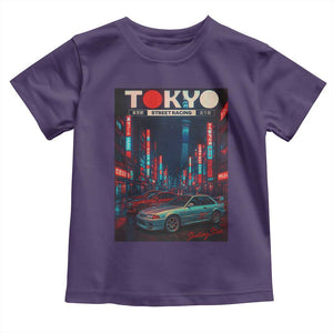 Distress JDM Tokyo Japan Drift Race Car Toddler T Shirt Retro Vintage Japanese Graphic TS10 Purple Print Your Wear