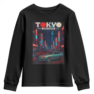 Distress JDM Tokyo Japan Drift Race Car Youth Sweatshirt Retro Vintage Japanese Graphic TS10 Black Print Your Wear