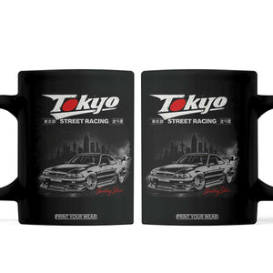 Retro JDM Drift Car Coffee Mug Japanese Tokyo Japan Drifting Race Car TS10 Black Print Your Wear