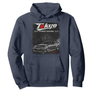 Retro JDM Drift Car Hoodie Japanese Tokyo Japan Drifting Race Car TS10 Navy Print Your Wear