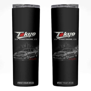 Retro JDM Drift Car Skinny Tumbler Japanese Tokyo Japan Drifting Race Car TS10 Black Print Your Wear