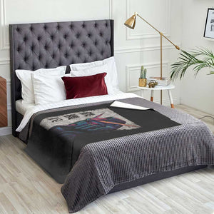 Japanese Mecha Robot Throw Blanket Samurai Inspired Futuristic Kanji Design TS10 Print Your Wear