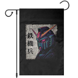 Japanese Mecha Robot Garden Flag Samurai Inspired Futuristic Kanji Design TS10 Black Print Your Wear