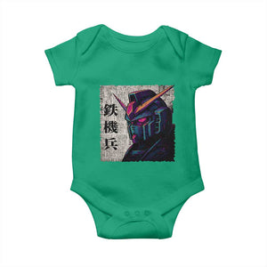 Japanese Mecha Robot Baby Onesie Samurai Inspired Futuristic Kanji Design TS10 Irish Green Print Your Wear