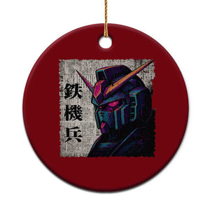 Japanese Mecha Robot Ceramic Ornament Samurai Inspired Futuristic Kanji Design TS10 1pc Red Print Your Wear
