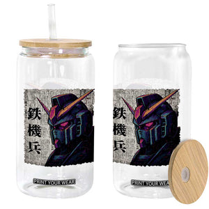 Japanese Mecha Robot Glass Can Samurai Inspired Futuristic Kanji Design TS10 Print Your Wear