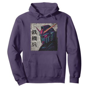 Japanese Mecha Robot Hoodie Samurai Inspired Futuristic Kanji Design TS10 Purple Print Your Wear