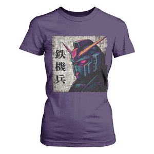 Japanese Mecha Robot T Shirt For Women Samurai Inspired Futuristic Kanji Design TS10 Purple Print Your Wear