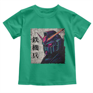 Japanese Mecha Robot Toddler T Shirt Samurai Inspired Futuristic Kanji Design TS10 Irish Green Print Your Wear