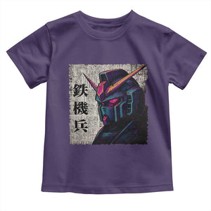 Japanese Mecha Robot Toddler T Shirt Samurai Inspired Futuristic Kanji Design TS10 Purple Print Your Wear