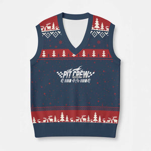 Pit Crew V-Neck Knit Sweater Vest Race Car Family Racing Birthday Hosting Parties TS10 Navy Red Print Your Wear