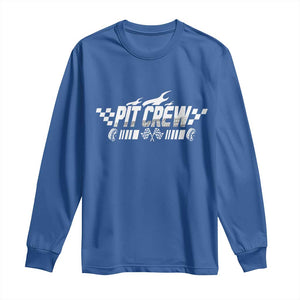 Pit Crew Long Sleeve Shirt Race Car Family Racing Birthday Hosting Parties TS10 Royal Blue Print Your Wear