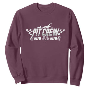 Pit Crew Sweatshirt Race Car Family Racing Birthday Hosting Parties TS10 Maroon Print Your Wear