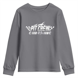 Pit Crew Youth Sweatshirt Race Car Family Racing Birthday Hosting Parties TS10 Charcoal Print Your Wear