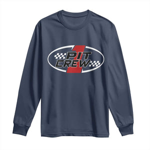 Pit Crew Long Sleeve Shirt Race Car Racing Birthday Hosting Parties TS10 Navy Print Your Wear