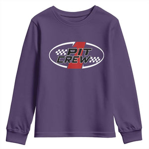 Pit Crew Youth Sweatshirt Race Car Racing Birthday Hosting Parties TS10 Purple Print Your Wear