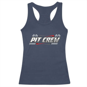 Pit Crew Racerback Tank Top Race Car Family Racing Birthday Parties TS10 Navy Print Your Wear