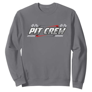 Pit Crew Sweatshirt Race Car Family Racing Birthday Parties TS10 Charcoal Print Your Wear