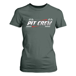 Pit Crew T Shirt For Women Race Car Family Racing Birthday Parties TS10 Dark Forest Green Print Your Wear