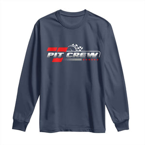 Pit Crew Long Sleeve Shirt Family Racing Birthday Race Car TS10 Navy Print Your Wear
