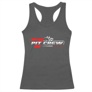 Pit Crew Racerback Tank Top Family Racing Birthday Race Car TS10 Dark Heather Print Your Wear